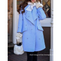 Ladies Lapel Jacket with Long Winter Jacket